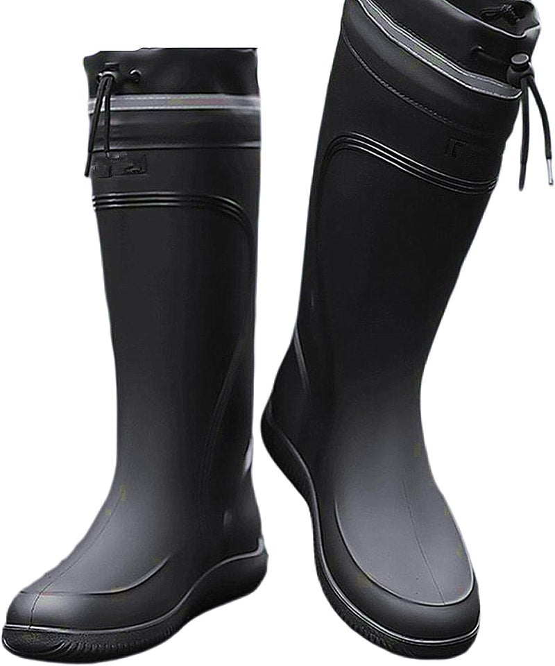 E KAINI Rain Boots for Men Waterproof Mens Knee High with PVC Rubber Boots Mens Mud Boots, Comfort Lightweight Gardening Fishing Shoes for Yard Farm Outdoor Work - Image 1
